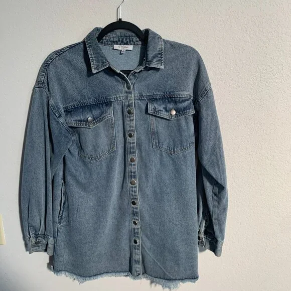 Hand Painted One Of A Kind, Bedazzled, Up-Cycled Denim Jacket Geometric Cat Face - Picture 9 of 11